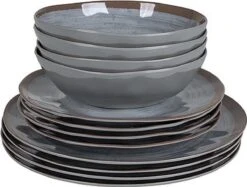 Bo-Camp Servies - Halo - 12-delig - Grijs -Kampeeruitrusting 1200x908 1