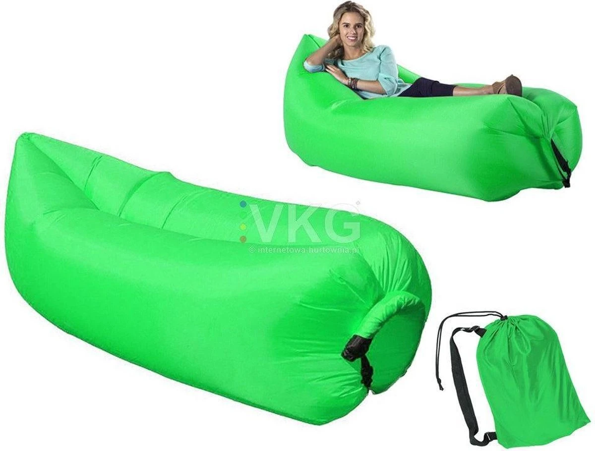 Air Lounger - Lucht Lounger Sofa Matras GROEN- Zwembad- Strand- Luchtbed Airlounger 2 Air Lounger - Lucht Lounger Sofa Matras GROEN- Zwembad- Strand- Luchtbed Airlounger - Afbeelding 2