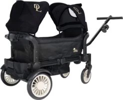 Deryan Luxe Sandy Bolderkar - Duo Buggy - Tandem Buggy - Opvouwbaar - Inklapbare Bolderwagen - Duo Kinderwagen - Zwart -Kampeeruitrusting 1200x976 1