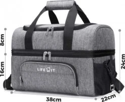 Lifewit 20L Koeltas | 20 Liter | Opvouwbaar | Koelbox-Koeltas | Isolatietas/ Picknicktas Voor Levensmiddelen / Grijs -Kampeeruitrusting 1200x982