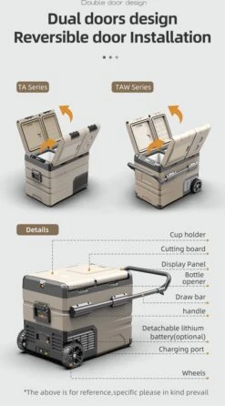 Alpicool 55L - Koelkast/vriezer - 12V-24V/230V - Compressor - APP - Voor Auto En Huis - Outdoor Camping Benodigdheden -Kampeeruitrusting 664x1200