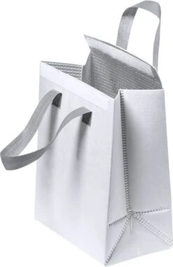 Merkloos Koeltas - Lunchtas - Koeltasje Lunch - Koelelementen - Isolatie - Volwassenen - Dames - Heren - Klittenbandsluiting - 23 X 29 Cm - Kunststof - Aluminium - Wit -Kampeeruitrusting 778x1200 1