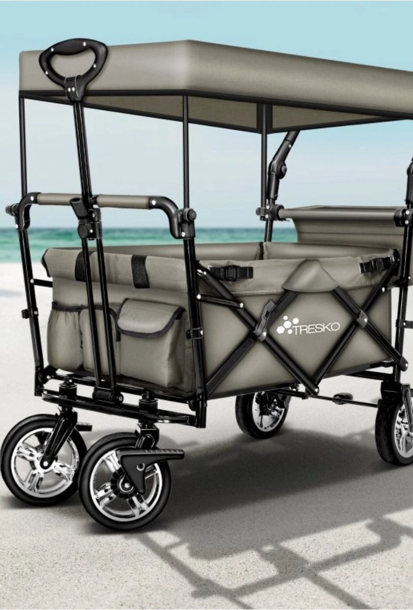 Wildebeest Bolderkar Opvouwbaar Grijs - Bolderwagen Met Kinder Zitje - Bolderkarren - Handkar Grijs - Opvouwbaar Transportwagen - Transportkar - Handkar Tuin Trolley Met Dak Transport Trolley XXL 5 Wildebeest Bolderkar Opvouwbaar Grijs - Bolderwagen Met Kinder Zitje - Bolderkarren - Handkar Grijs - Opvouwbaar Transportwagen - Transportkar - Handkar Tuin Trolley Met Dak Transport Trolley XXL - Afbeelding 5