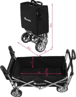 Tectake - Opvouwbare Bolderwagen Handkar Nico Zwart - 403549 -Kampeeruitrusting 942x1200 1