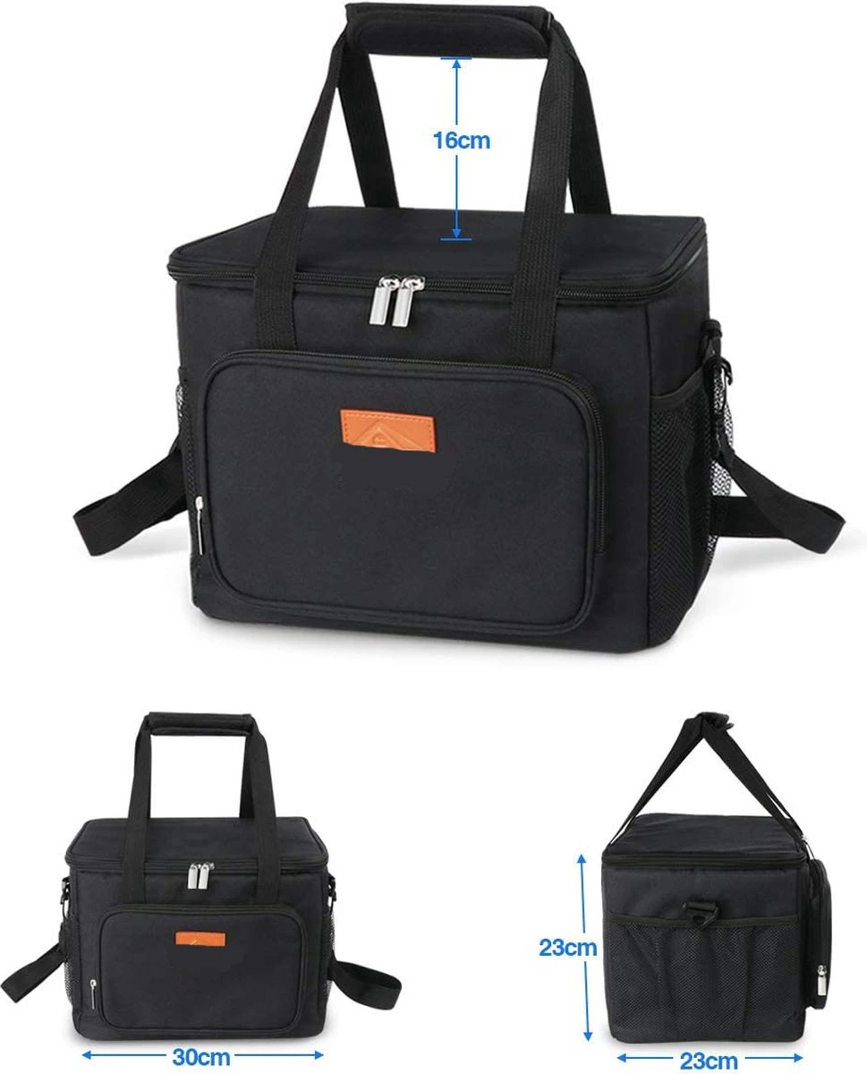 Lunchtas - Koeltas Voor Dames En Heren - Cool Bag - 4 Laags Geïsoleerde Koeltas - Kleine Cooler - Lunch Box - Lunchtas 15 Liter- Zwart 5 Lunchtas - Koeltas Voor Dames En Heren - Cool Bag - 4 Laags Geïsoleerde Koeltas - Kleine Cooler - Lunch Box - Lunchtas 15 Liter- Zwart - Afbeelding 5